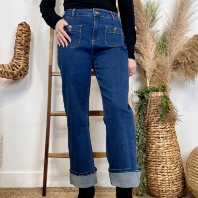 M917 - Jean Wide revers (T36-T44) - denim - 44