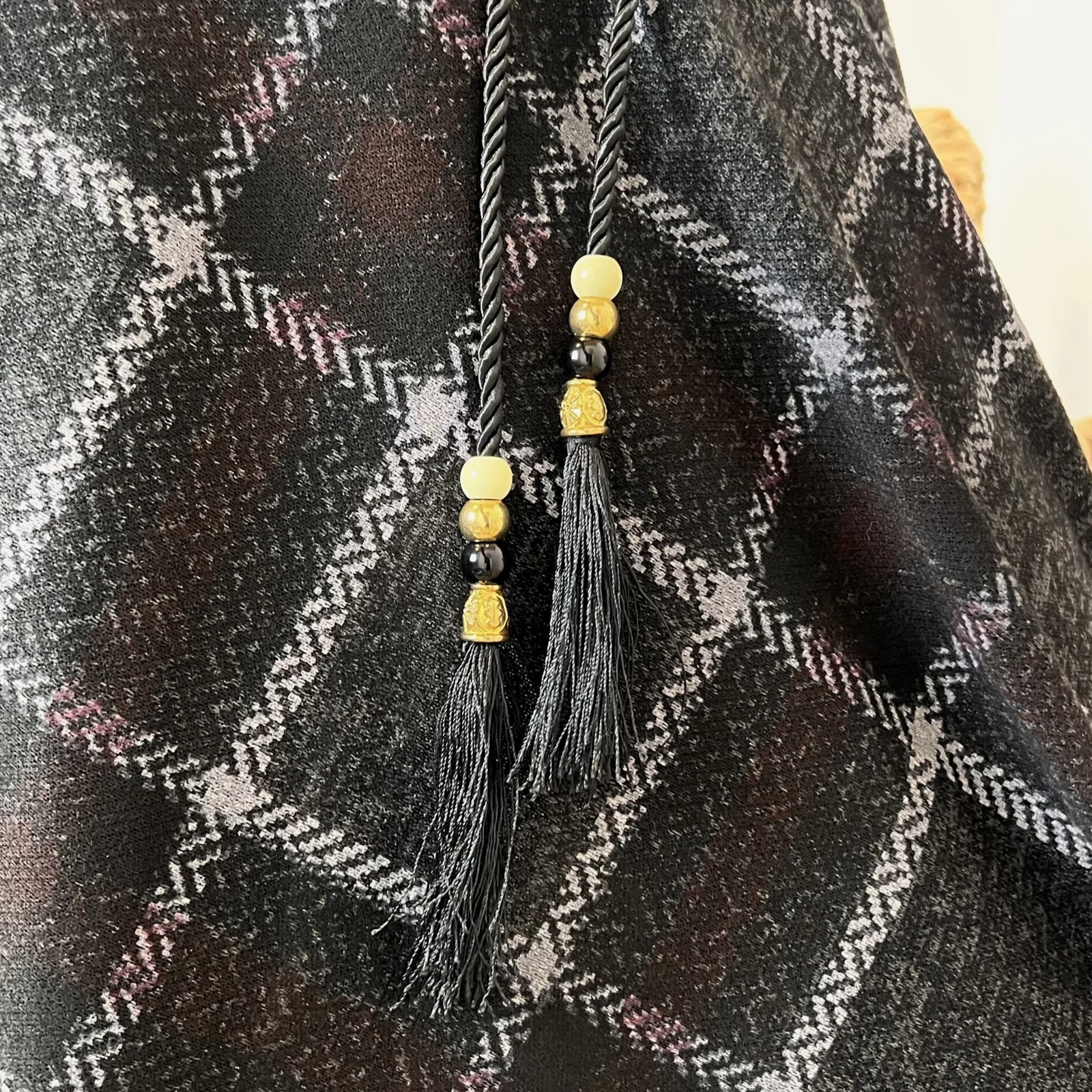 L716 - Jupe longue écossaise (TU) - noir - taille-unique