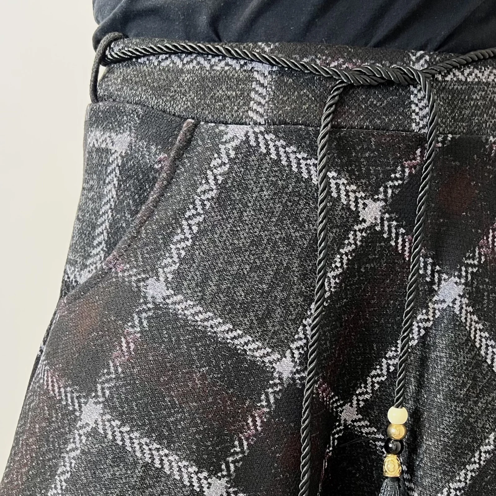 L716 - Jupe longue écossaise (TU) - noir - taille-unique