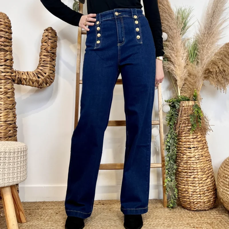 Jean Wide poches boutons