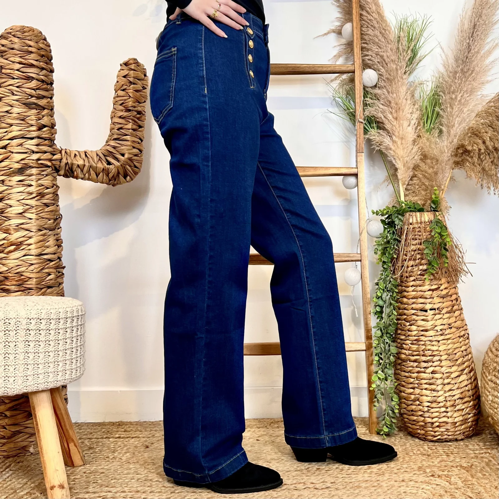 M905 - Jean Wide (T36-T44) - denim-fonce - 44