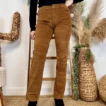 Pantalon droit en velours femme VOGGO T36-T44 - camel - 44