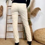 Pantalon droit en velours femme VOGGO T36-T44 - ecru - 44