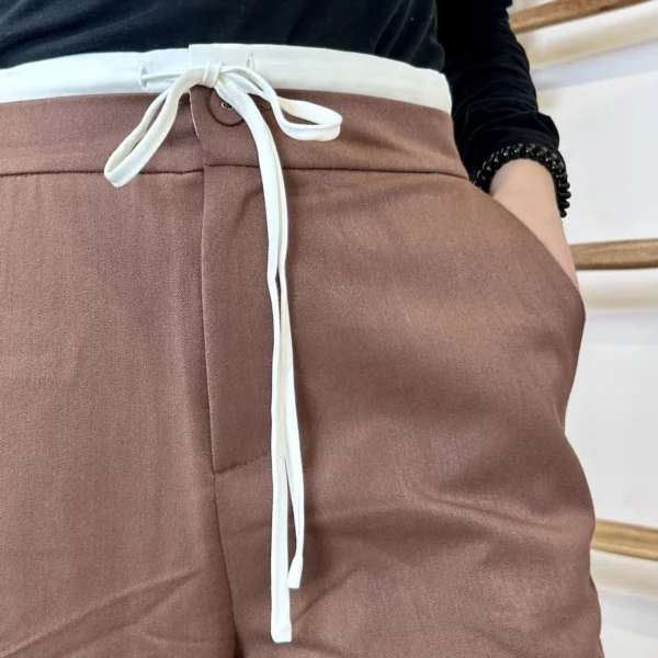 M800 - Pantalon avec bande blanche (T36-T40) - marron - 40