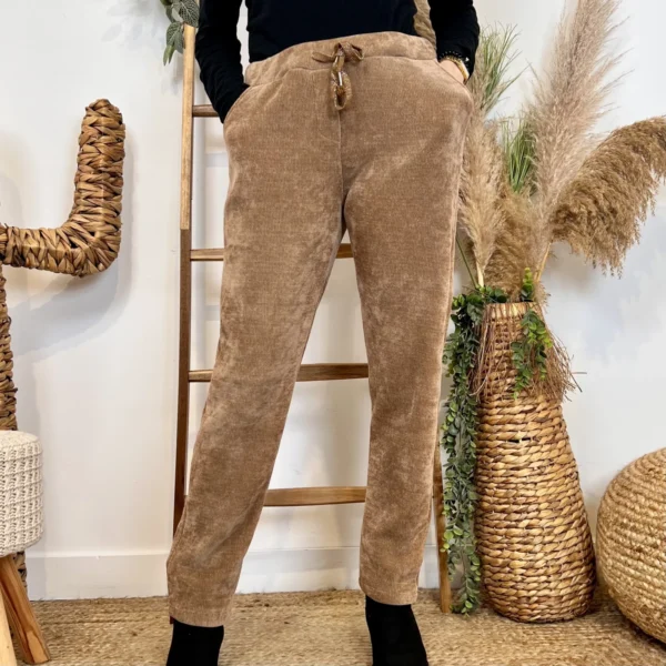 M895 - Pantalon Velours côtelé (TU) - camel - taille-unique-grande-taille