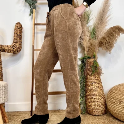 M895 - Pantalon Velours côtelé (TU) - camel - taille-unique-grande-taille