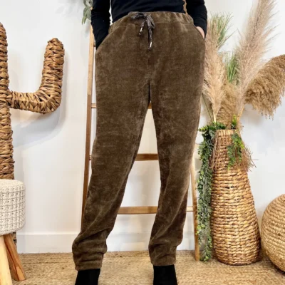 M895 - Pantalon Velours côtelé (TU) - marron - taille-unique-grande-taille