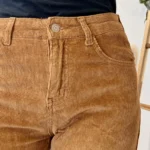 Jean Wide Leg femme en velours VOGGO taille haute T36-T44 - camel - taille-unique