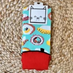 Chaussettes fantaisie femme motifs fruits et gourmandises - rouge - sans-taille