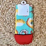 Chaussettes fantaisie femme motifs fruits et gourmandises - rouge - sans-taille