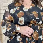 Robe à fleurs (T40-T48) - noir - 48
