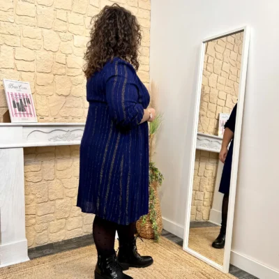 J817- Robe fines rayures (T40-T48) - marine - 48