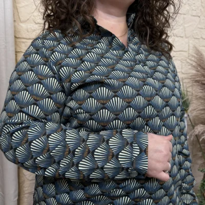 J815 - Chemise éventail (T40-T48) - marine - 48