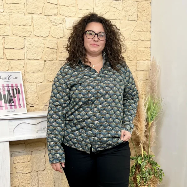 J815 - Chemise éventail (T40-T48) - marine - 48