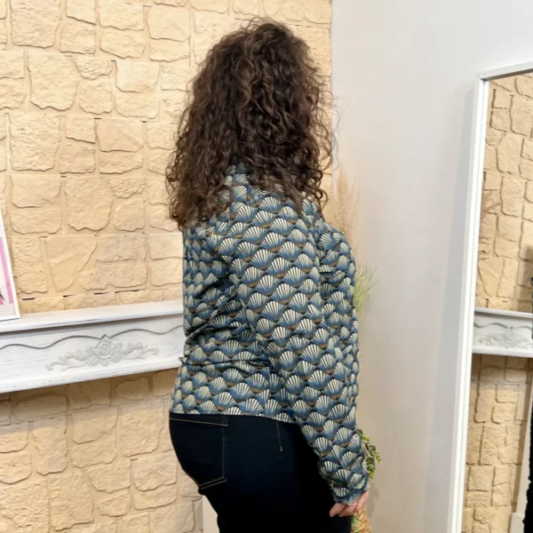 J815 - Chemise éventail (T40-T48) - marine - 48