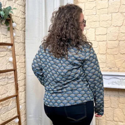 J815 - Chemise éventail (T40-T48) - marine - 48