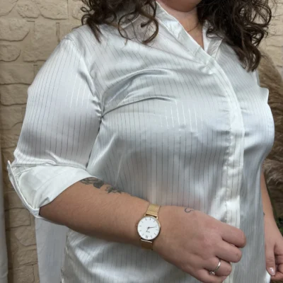 J820 - Chemise satinée (T40-T48) - blanc - 48