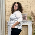 Chemise femme satinée à rayures BY ONE T40-T48 - blanc - 48