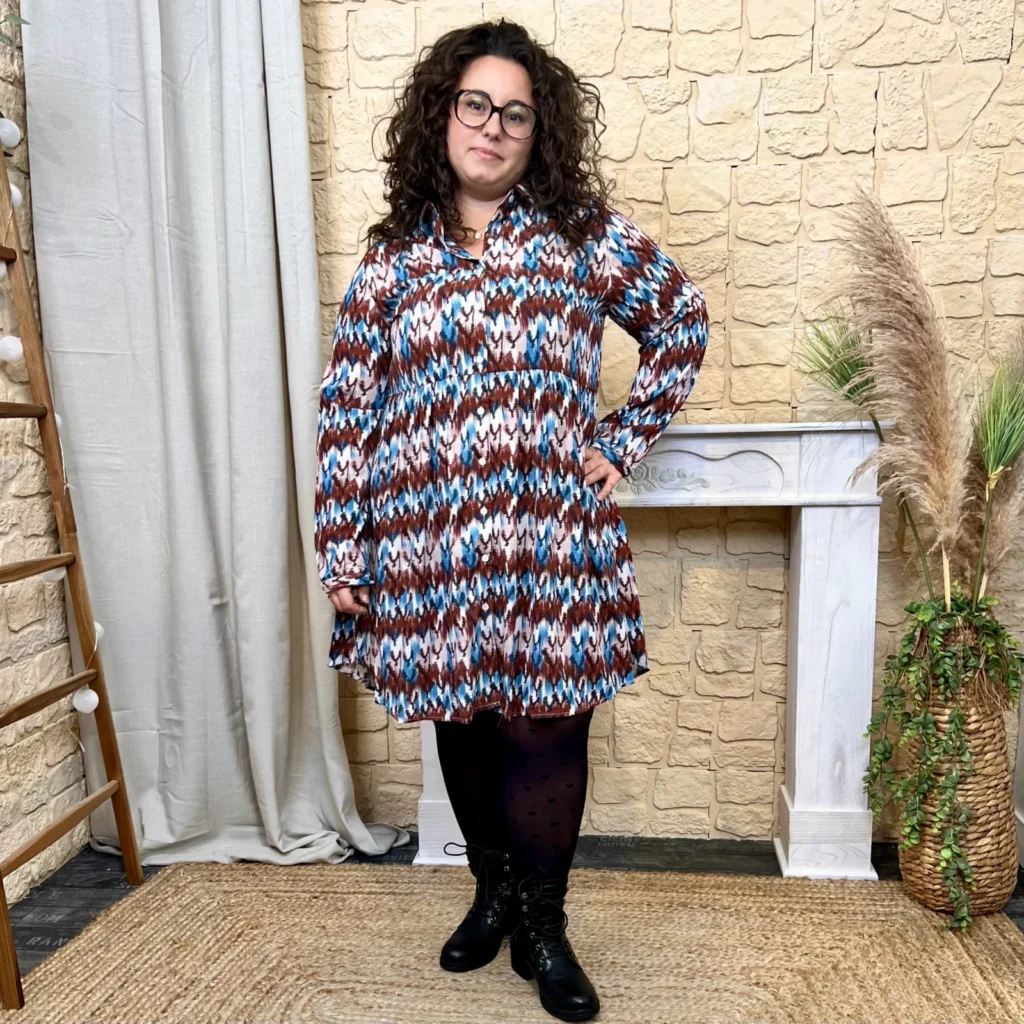 J830 - Robe Zig-zag (T40-T48) - bordeaux - 48