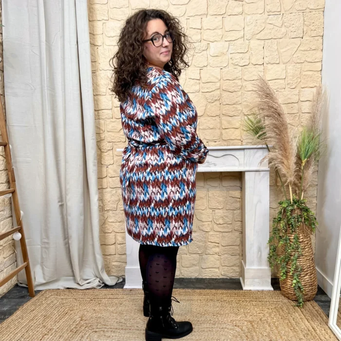 Robe droite Zig-zag (T40-T48) - bordeaux - 48