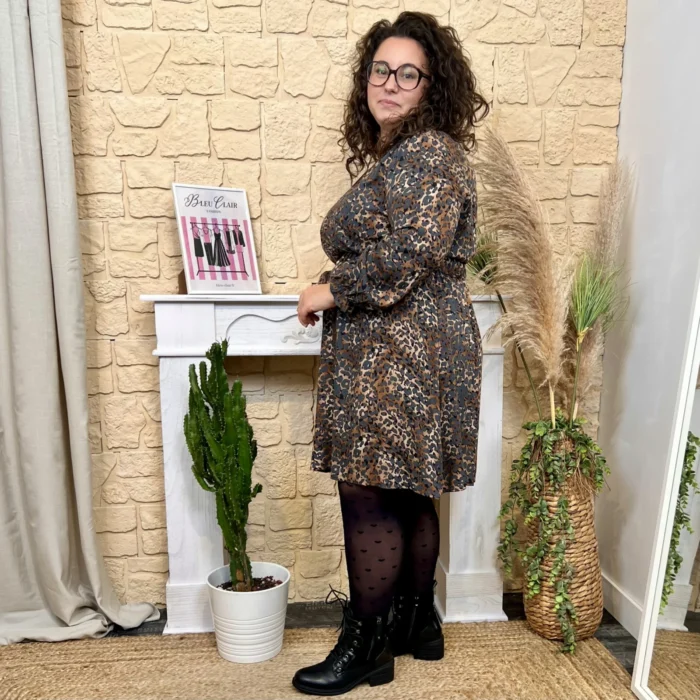Robe léopard (T40-T48) - marron - 48