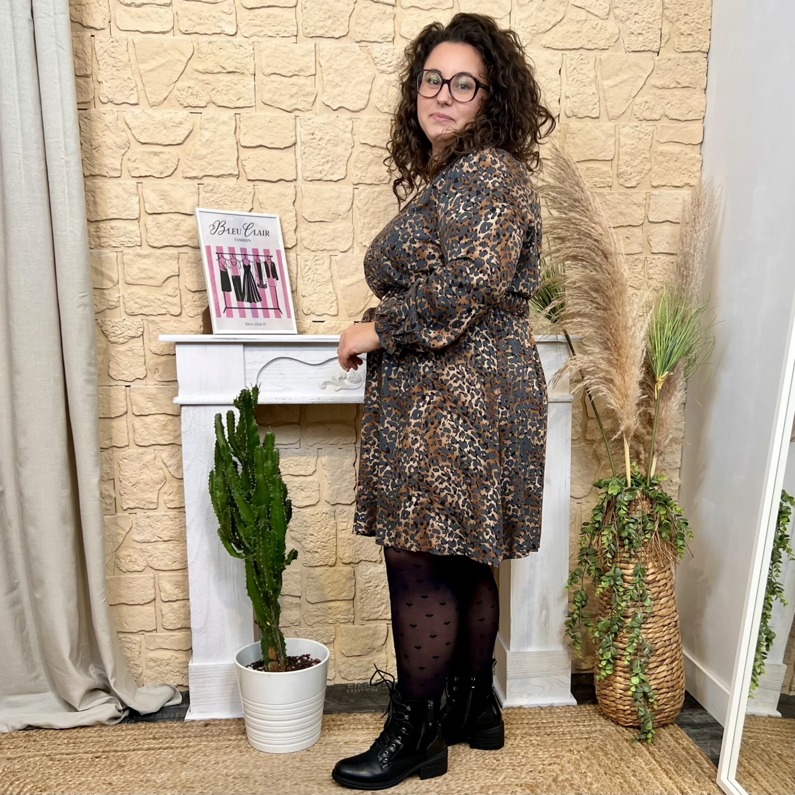 J850 - Robe léopard (T40-T48) - marron - 48
