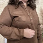 Robe en suédine (T40-T48) - marron - 48