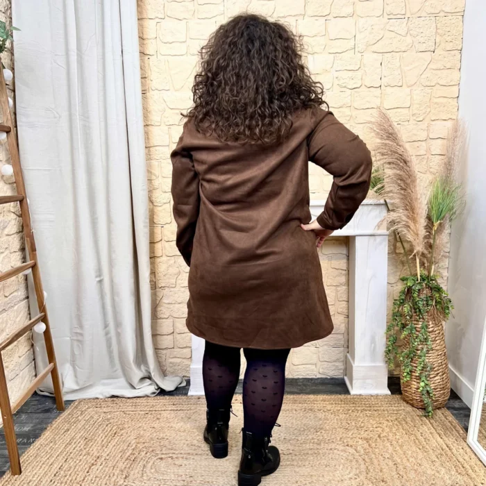 Robe en suédine (T40-T48) - marron - 48