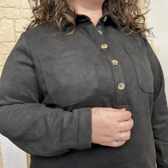 Robe en suédine (T40-T48) - noir - 48