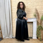 Robe longue satinée (T40-T48) - noir - 48