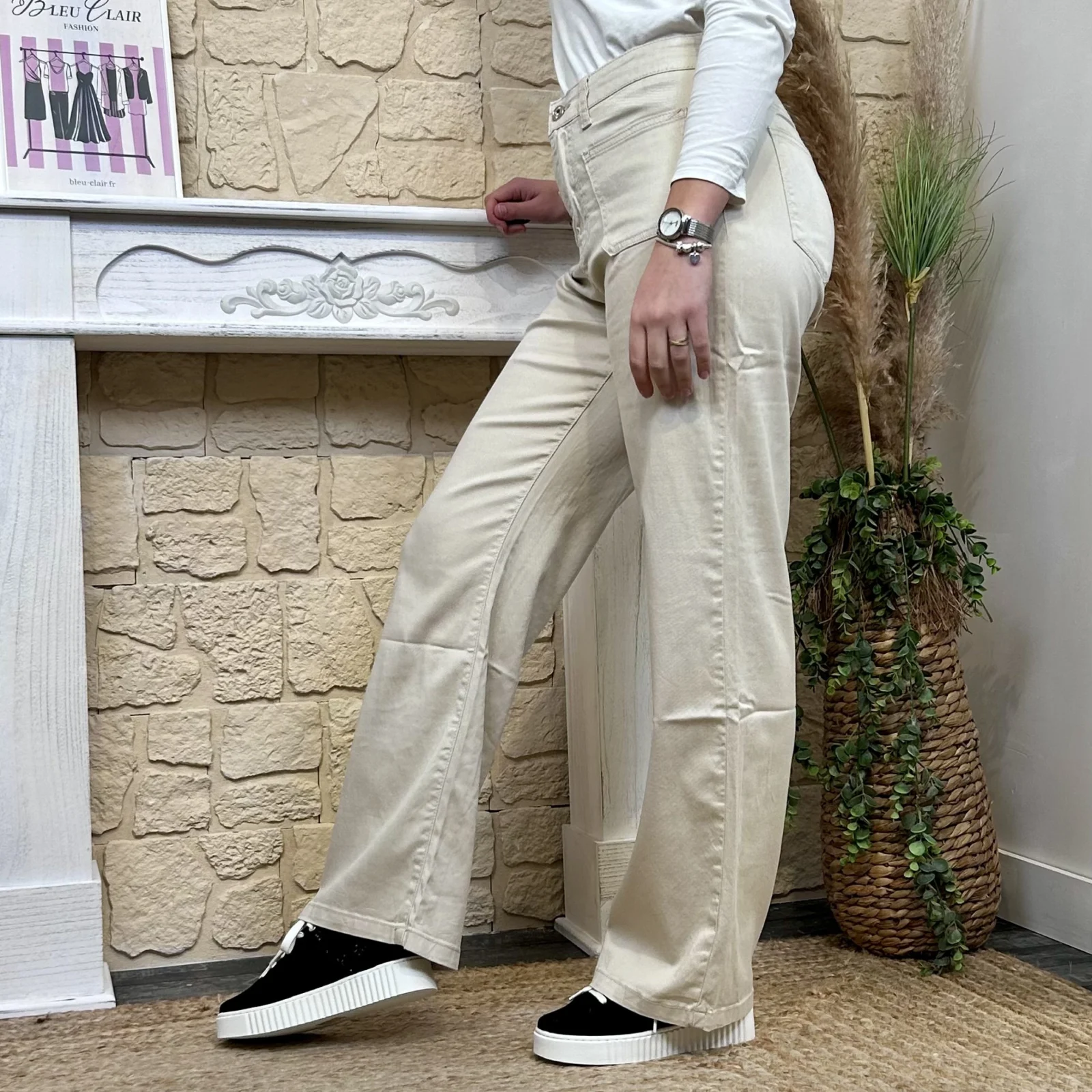 K895 - Jean Voggo Wide (T36-T44) - beige - 44