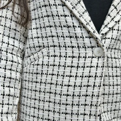 L855 - Veste en tweed (TU) - noir - taille-unique-grande-taille