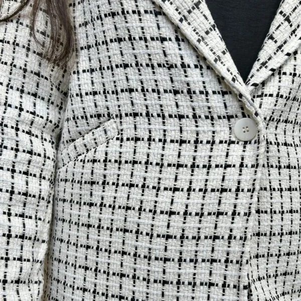 L855 - Veste en tweed (TU) - noir - taille-unique-grande-taille