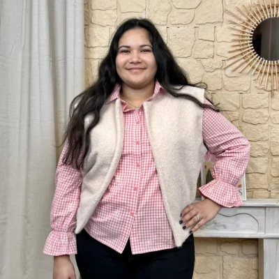 I810 - Gilet sans manches (TU) - ecru - taille-unique