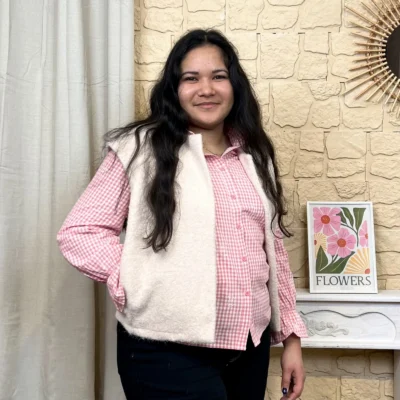 I810 - Gilet sans manches (TU) - ecru - taille-unique