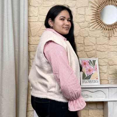 I810 - Gilet sans manches (TU) - ecru - taille-unique