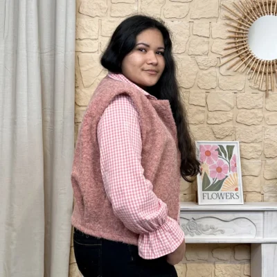 I810 - Gilet sans manches (TU) - vieux-rose - taille-unique