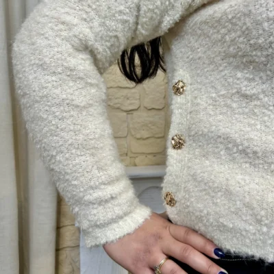 I814 - Pull en bouclettes (TU) - beige - taille-unique