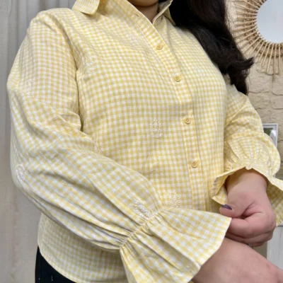 J770- Chemise vichy (T40-T48) - jaune - 48