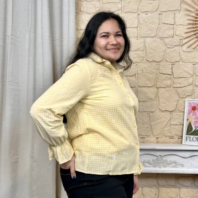 J770- Chemise vichy (T40-T48) - jaune - 48