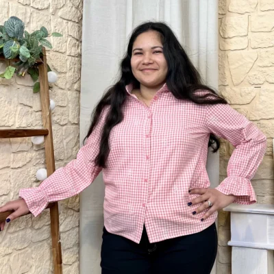 J770- Chemise vichy (T40-T48) - rose - 48