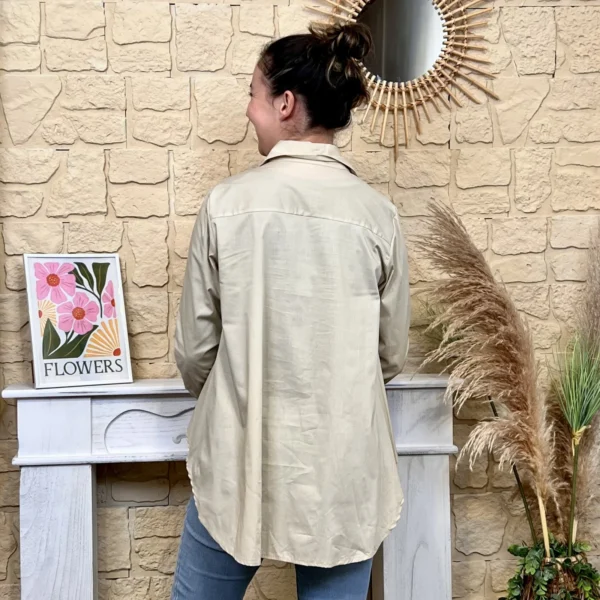 I812 - Chemise unie (TU) - beige - taille-unique