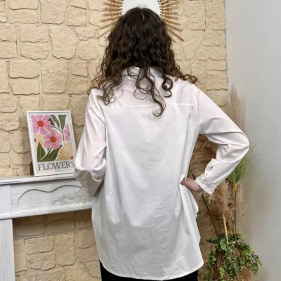 I812 - Chemise unie (TU) - blanc - taille-unique