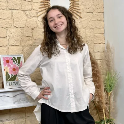 I812 - Chemise unie (TU) - blanc - taille-unique