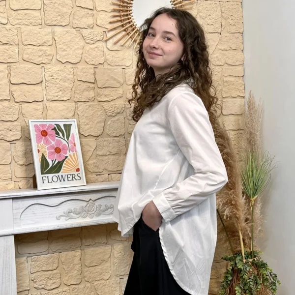 I812 - Chemise unie (TU) - blanc - taille-unique