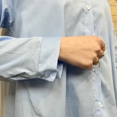 I812 - Chemise unie (TU) - bleu-ciel - taille-unique