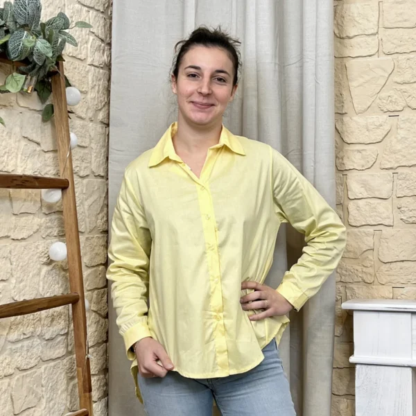 I812 - Chemise unie (TU) - jaune - taille-unique