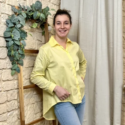 I812 - Chemise unie (TU) - jaune - taille-unique