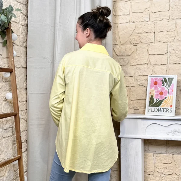 I812 - Chemise unie (TU) - jaune - taille-unique