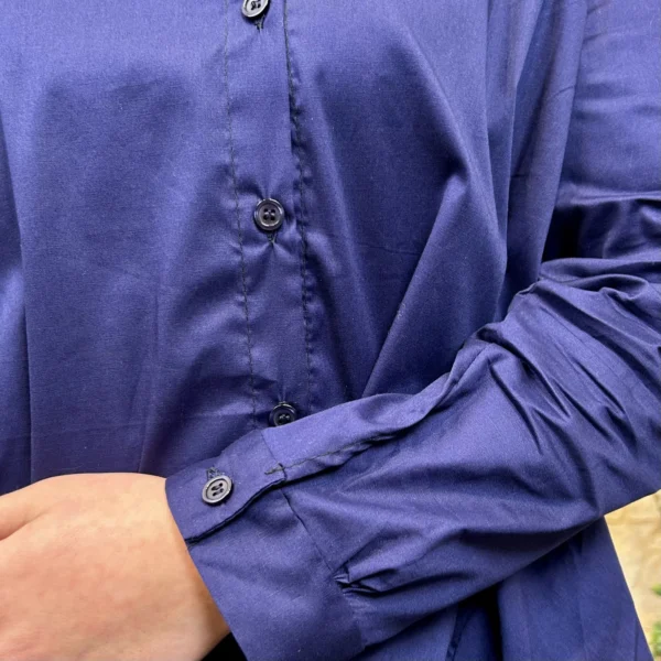 I812 - Chemise unie (TU) - marine - taille-unique